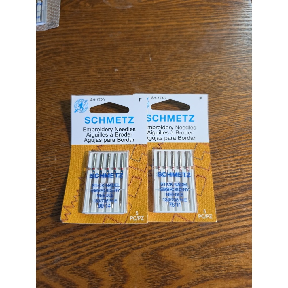 SCHMETZ 75/11 Embroidery Needles for Home Sewing Machines‎ 2 Pack